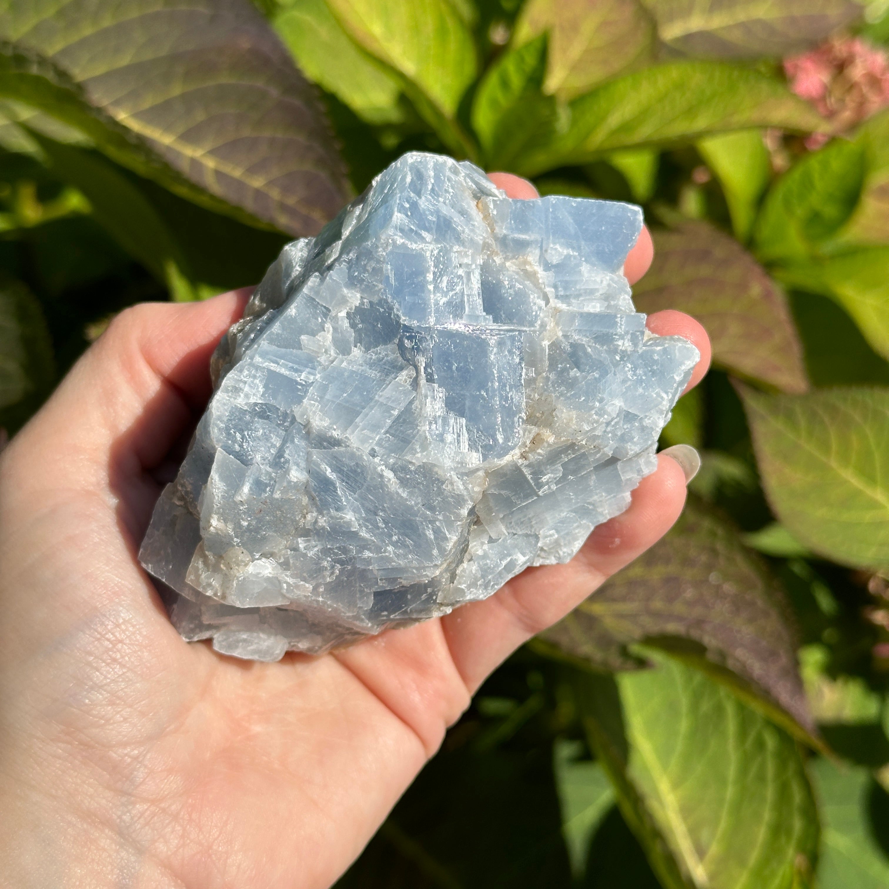 Aqua Blue Calcite from Mexico ~ Acid Washed Finished for Shine ~ Throat Chakra Activations