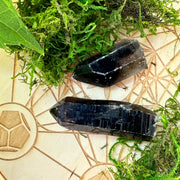 2 Piece Natural Black Smoky Quartz Crystal Set ~ Perfect for Crystal Grids