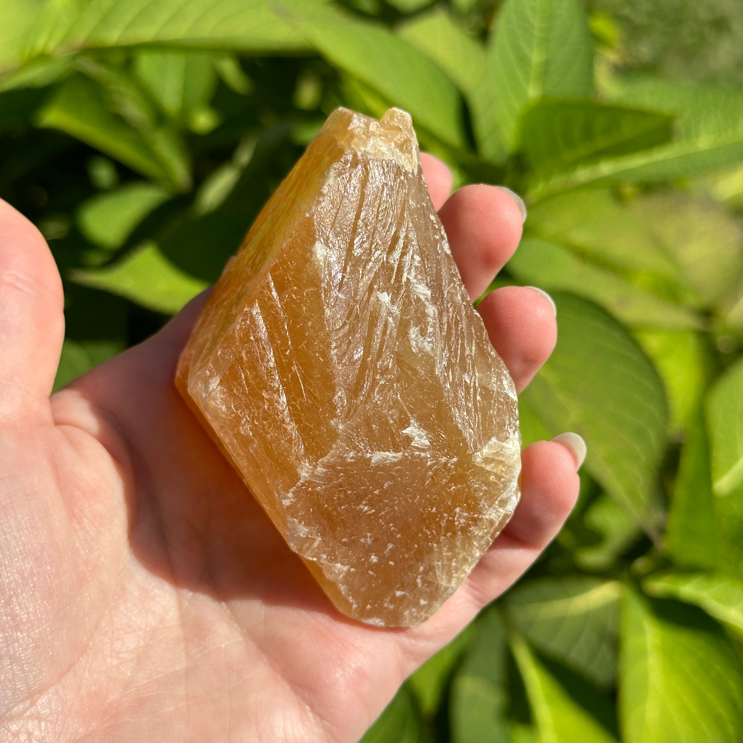 Chunky Honey Calcite from Mexico with Acid Wash Finish for Shine