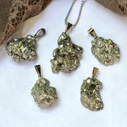 Natural Peruvian Pyrite Cluster Pendant ~ Fools Gold for Grounding Energies