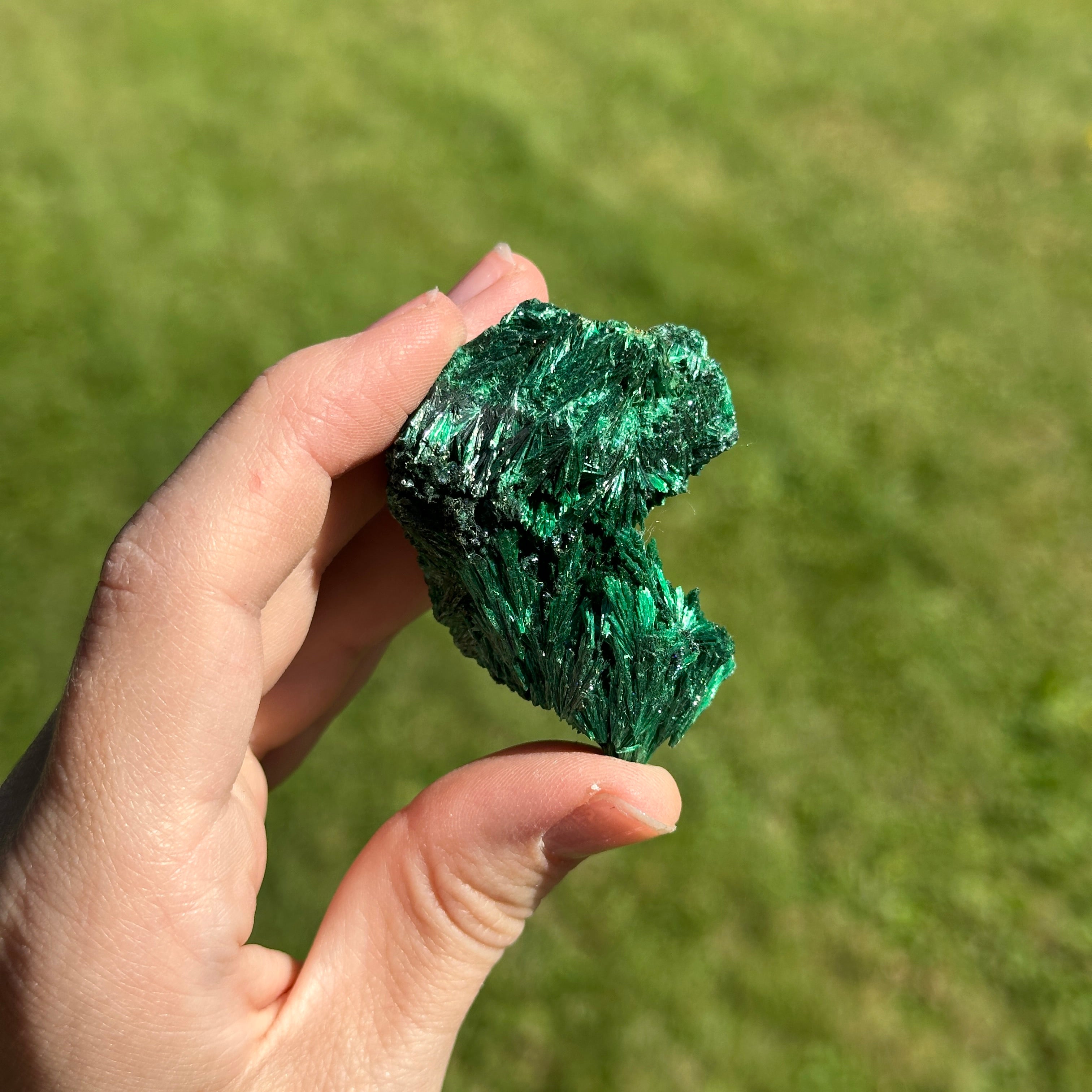 Authentic Malachite Specimen ~ Green Fan Malachite