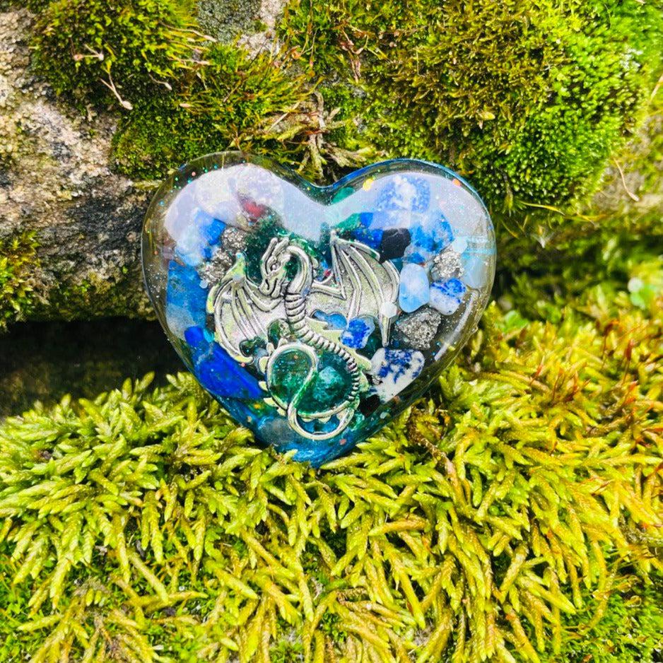 Orgonite Dragon Heart (Large) ~Hand crafted and infused with metals and crystals~ Great for Friends and Gifting - Earth Family Crystals