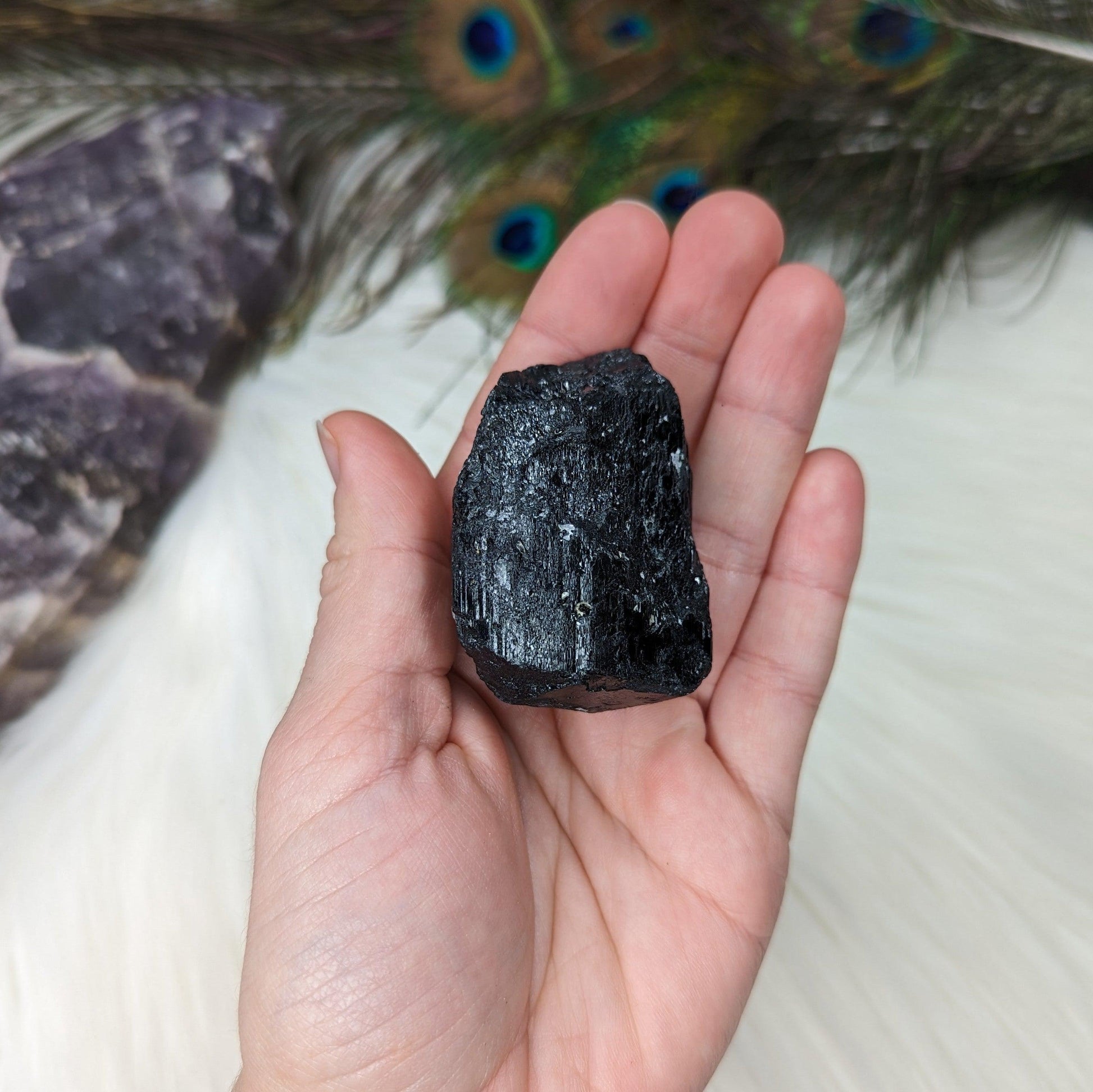 Black Tourmaline AA Gemmy Crystal Specimen - Earth Family Crystals
