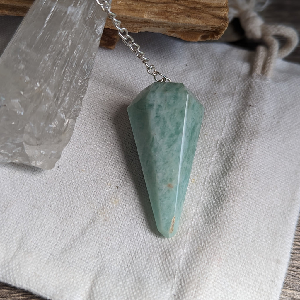 Amazonite Tapered Pendulum ~ Transmuting and Healing Energies - Earth Family Crystals