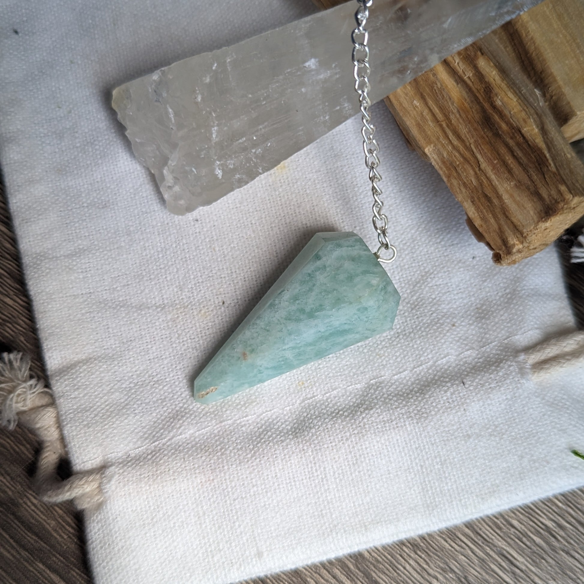 Amazonite Tapered Pendulum ~ Transmuting and Healing Energies - Earth Family Crystals
