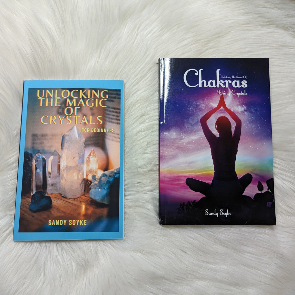 Unlocking the Secret of Chakra's Using Crystals and Unlocking the Magic of Crystals, Books by Sandy Soyke ~ Autographed Copies Book Gift Set - Earth Family Crystals