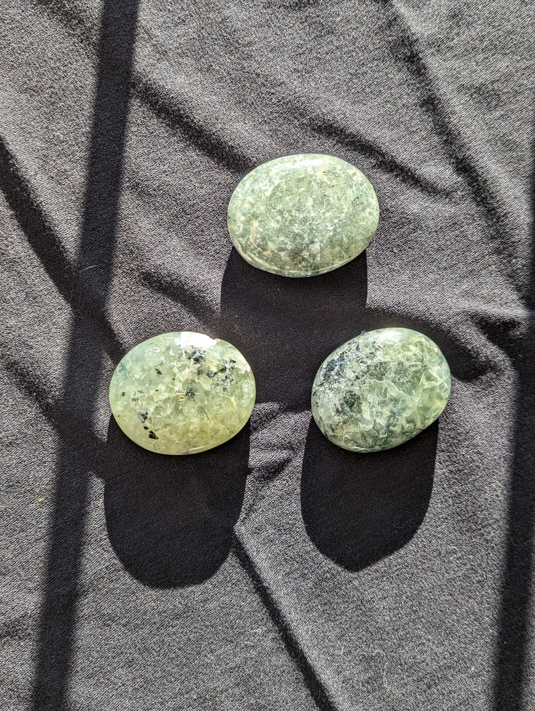 Green Prehnite Puffy Palm Stone ~ The Healer's Healing Stone ~ Soothe the Heart Chakra - Earth Family Crystals