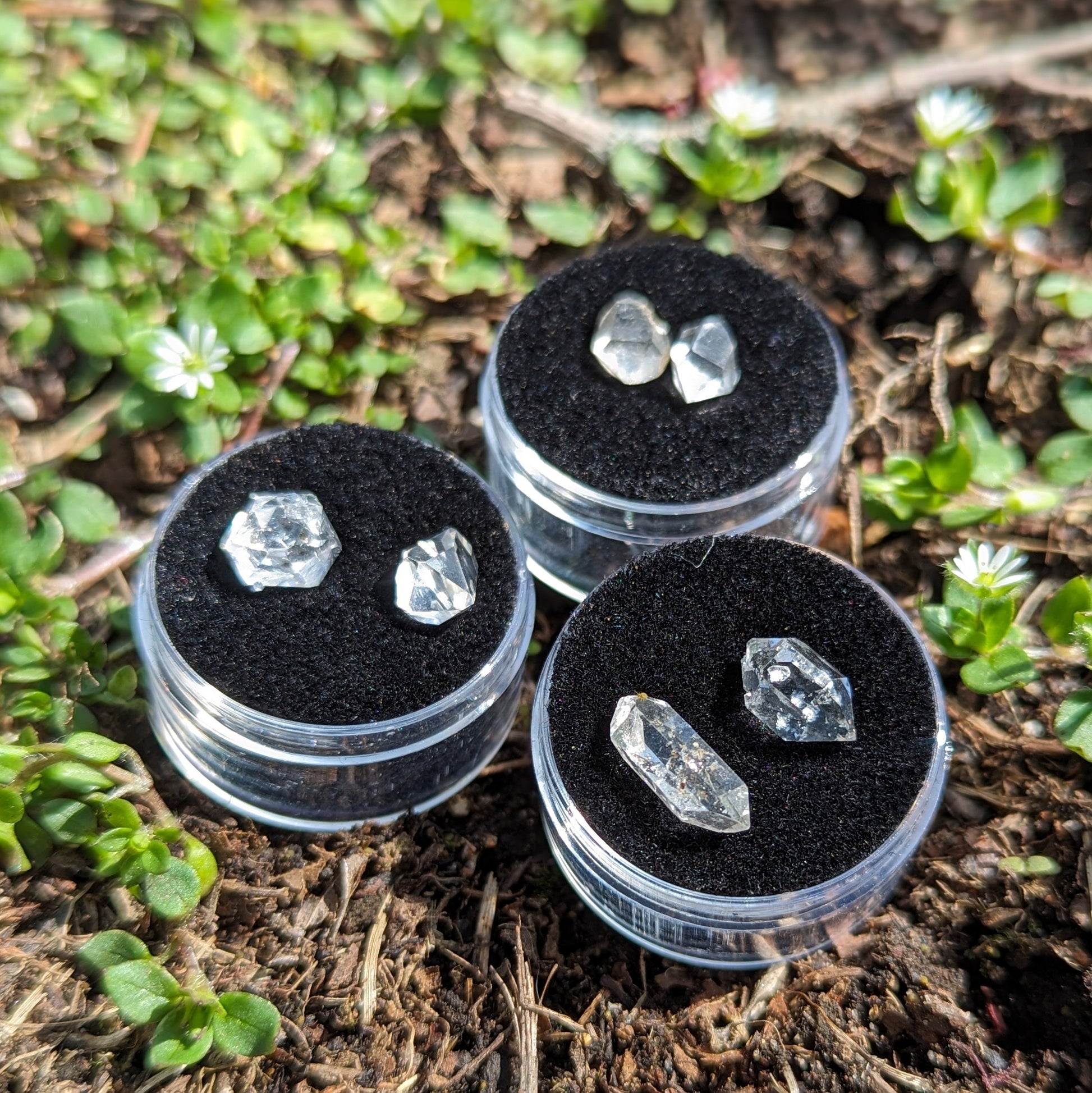 Twins! One Pair of Herkimer Diamonds Clear Quartz Crystal ~ Manifest Your Dreams- Ethically Sourced from New York- Tucson Treasure- Purchased Mine Direct - Earth Family Crystals