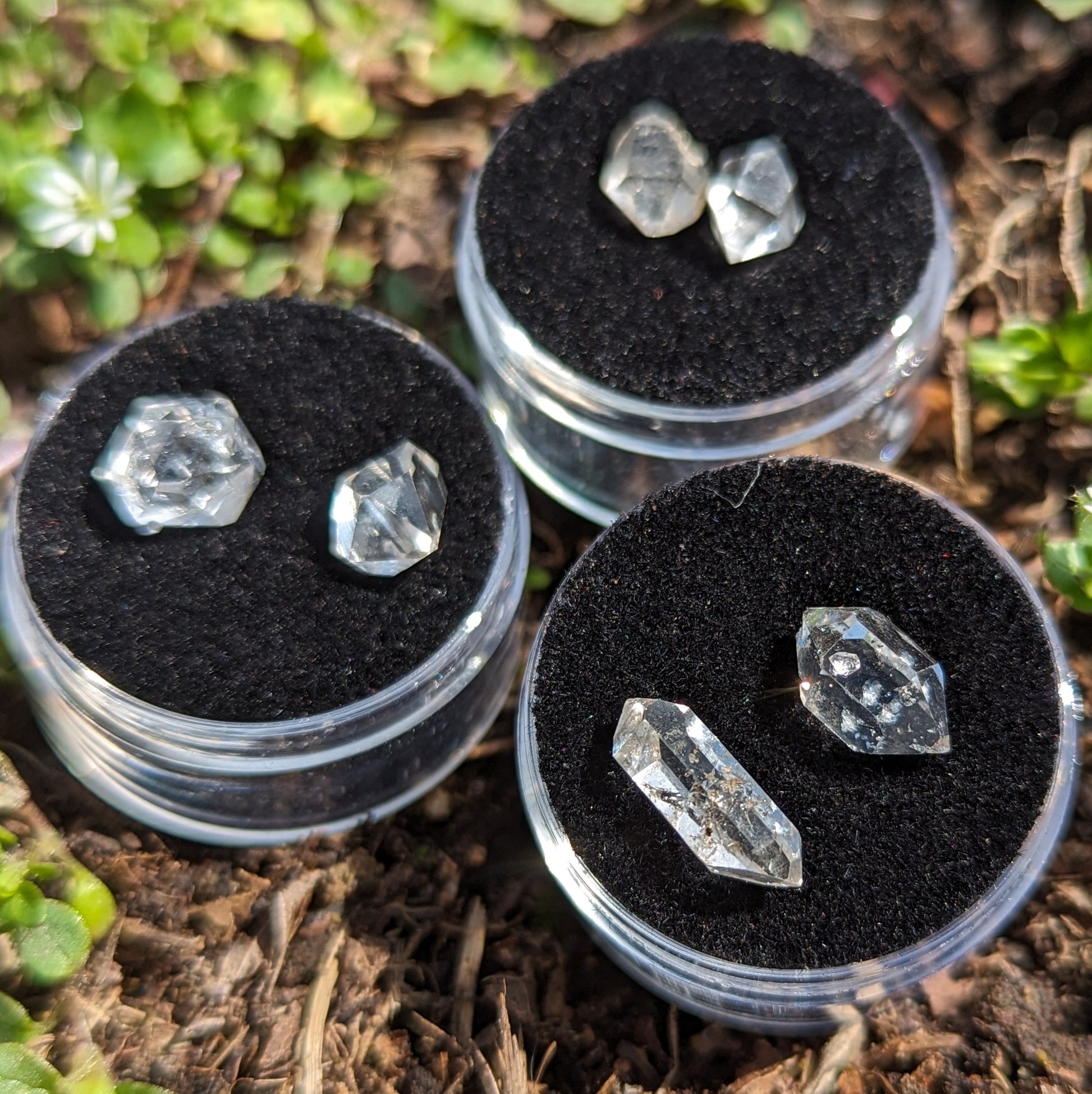 Twins! One Pair of Herkimer Diamonds Clear Quartz Crystal ~ Manifest Your Dreams- Ethically Sourced from New York- Tucson Treasure- Purchased Mine Direct - Earth Family Crystals