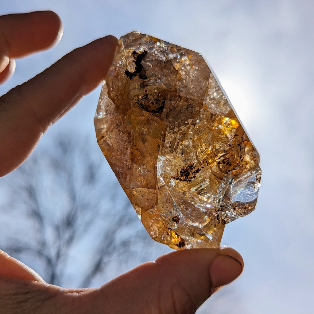 Large Golden Healer Herkimer Diamond  Quartz Crystal ~ Prosperous Healing- Ethically Sourced from New York- Tucson Treasure- Purchased Mine Direct - Earth Family Crystals