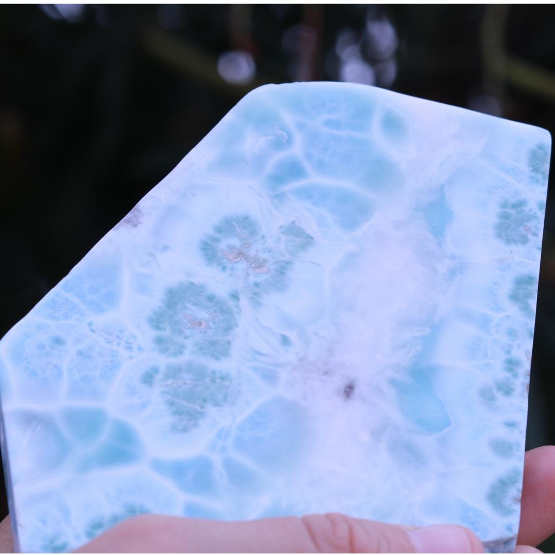 A Grade Larimar Carving for Display