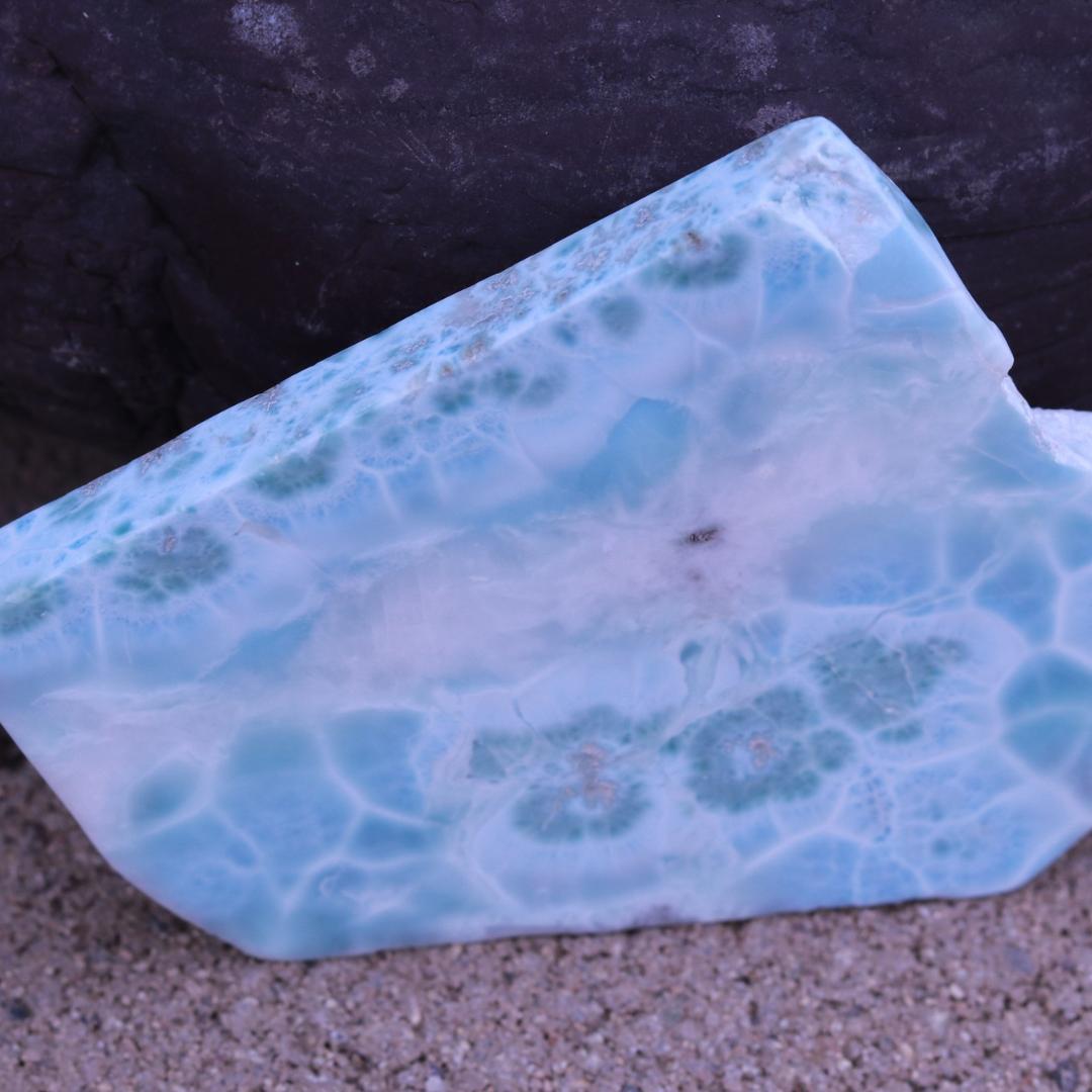 A Grade Larimar Carving for Display