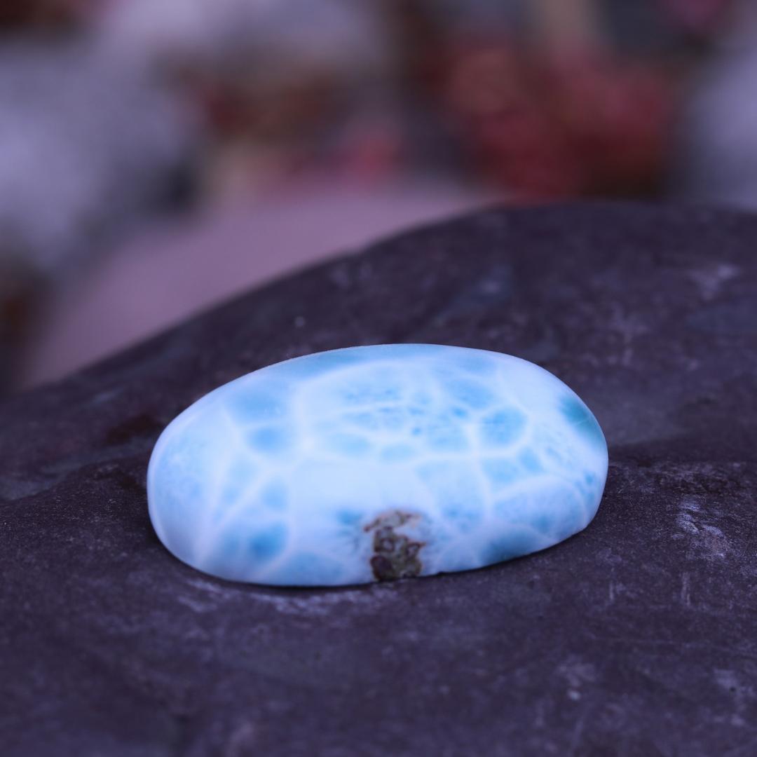 Gorgeous Blue Larimar Oval Cabochon Crystal