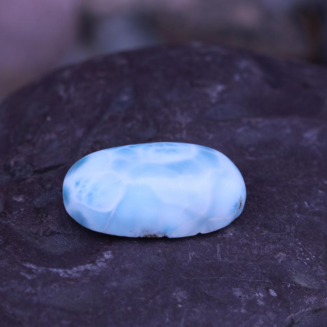 Gorgeous Blue Larimar Oval Cabochon Crystal