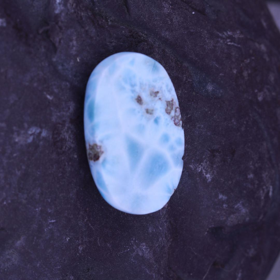 Gorgeous Blue Larimar Oval Cabochon Crystal