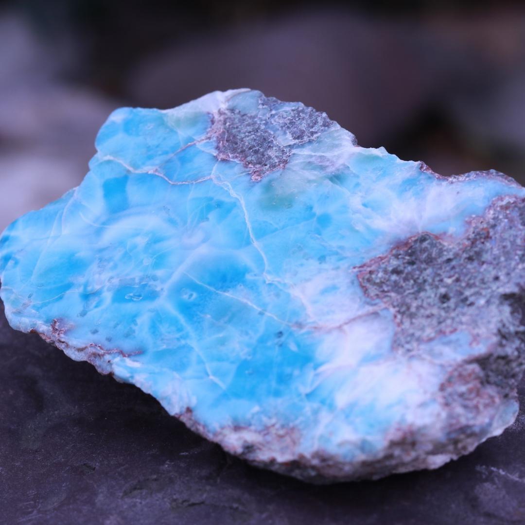 Partially Polished Larimar Stone