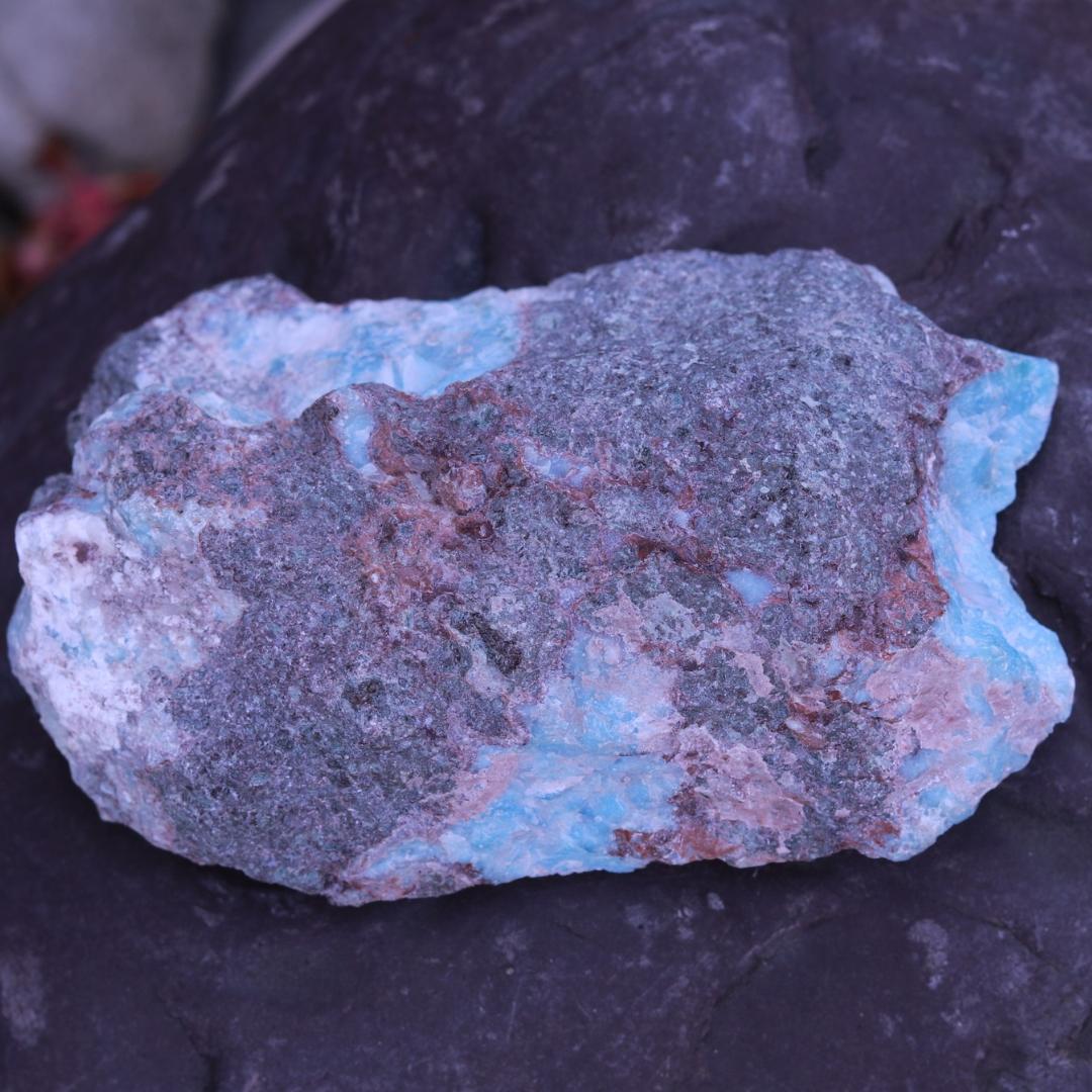 Partially Polished Larimar Stone