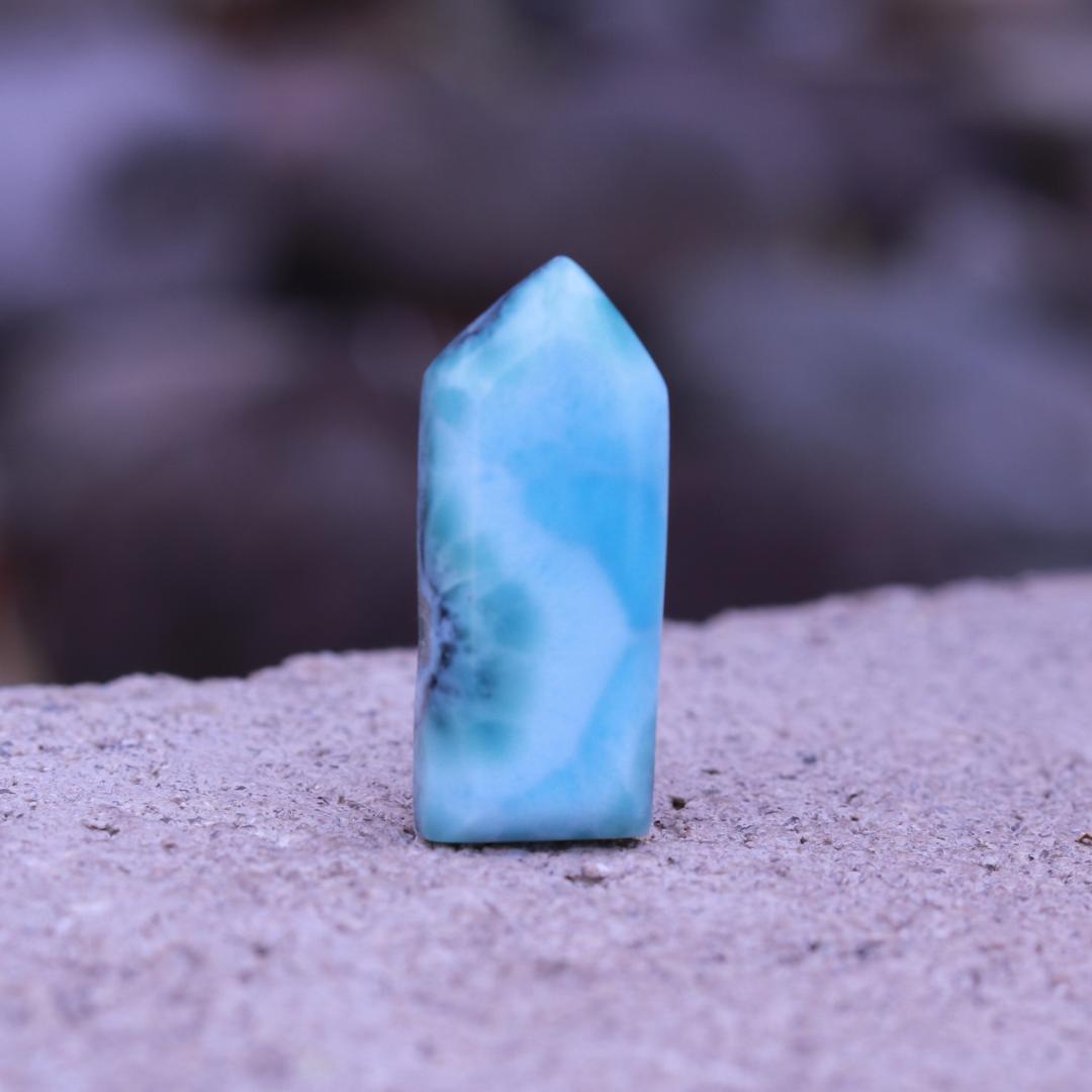 Larimar Mini  Tower Carved Point