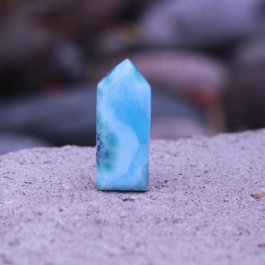 Larimar Mini  Tower Carved Point