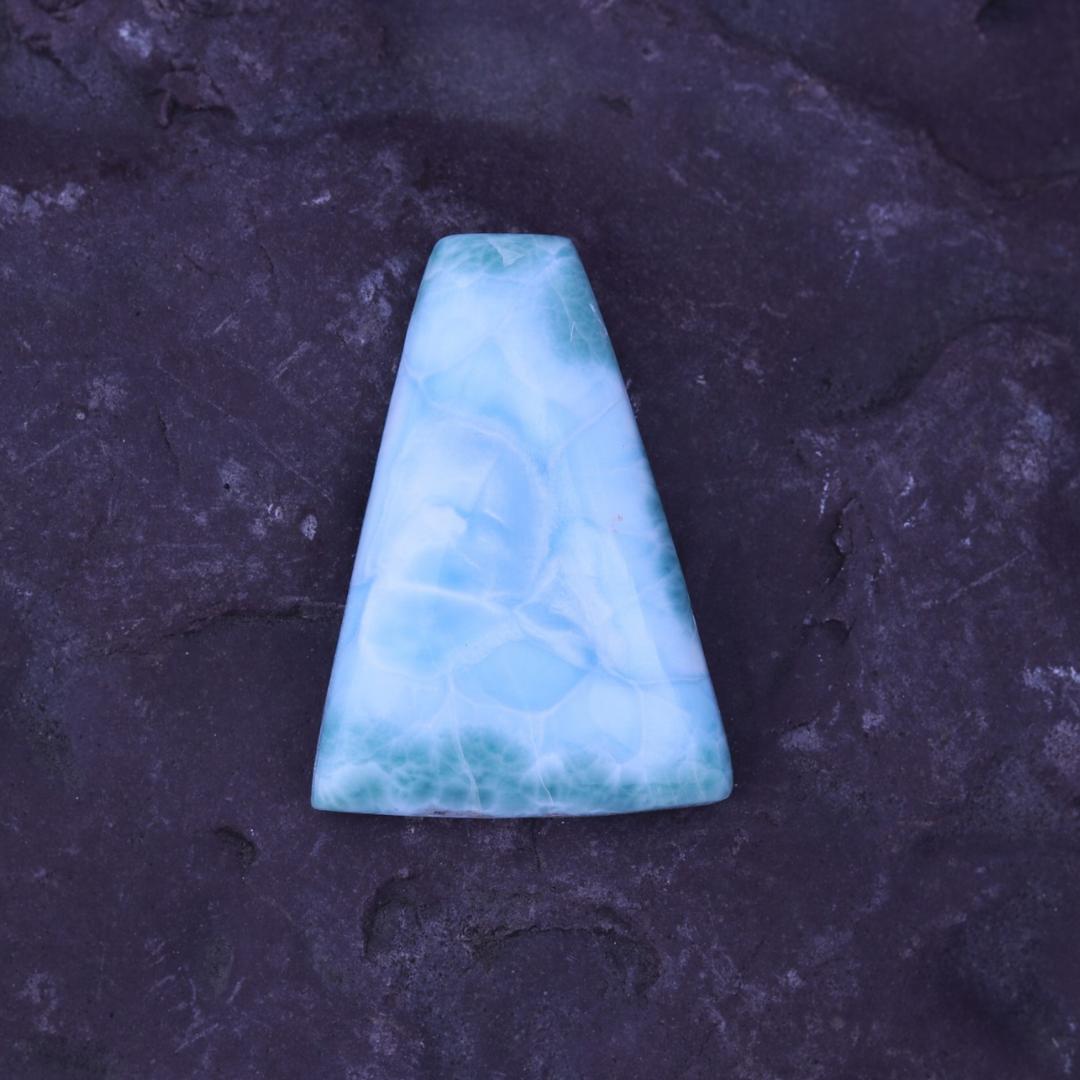 Larimar Carved Trapezoid Cabochon