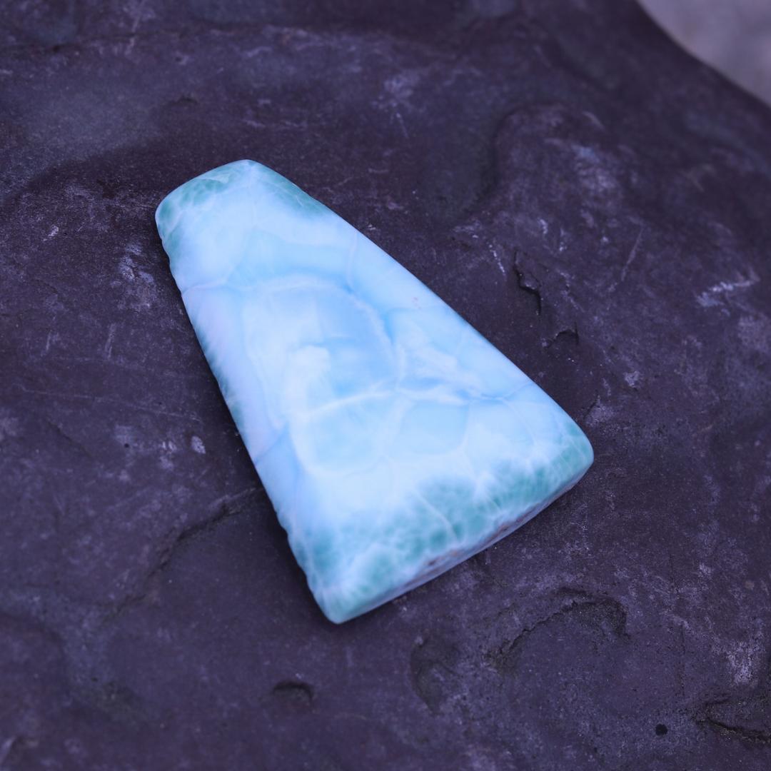 Larimar Carved Trapezoid Cabochon
