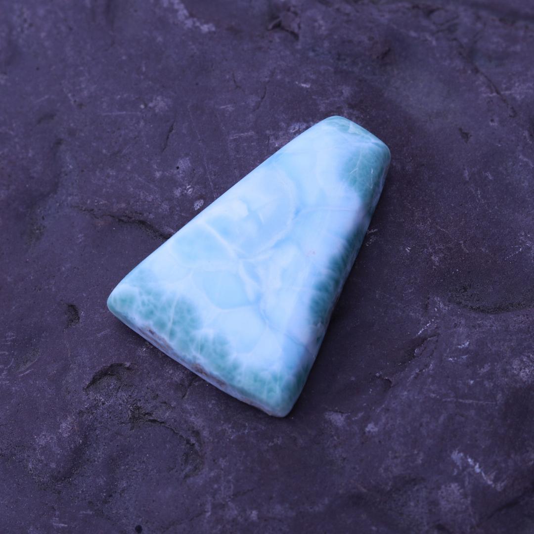 Larimar Carved Trapezoid Cabochon
