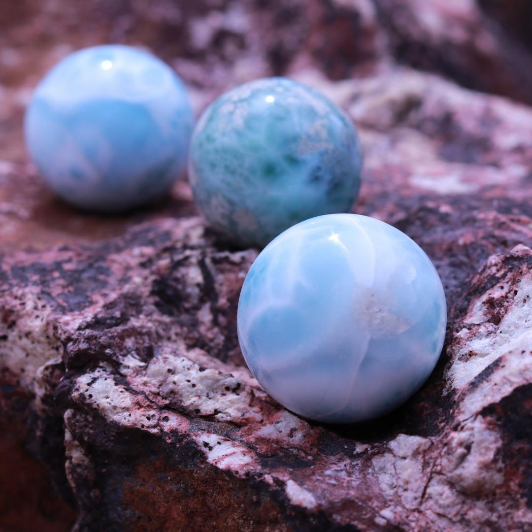 Larimar Orb Sphere Carvings 25 mm
