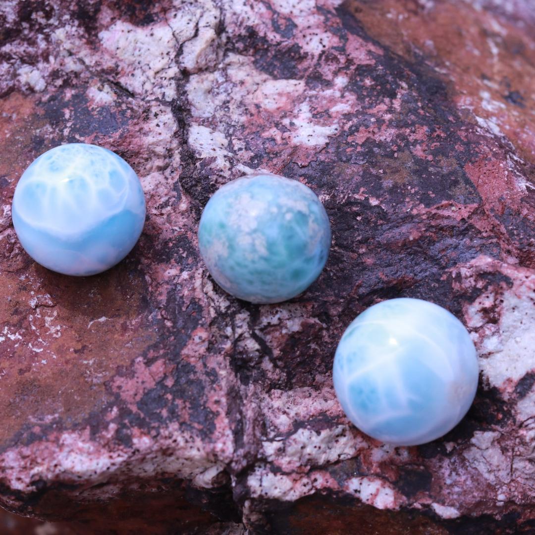 Larimar Orb Sphere Carvings 25 mm