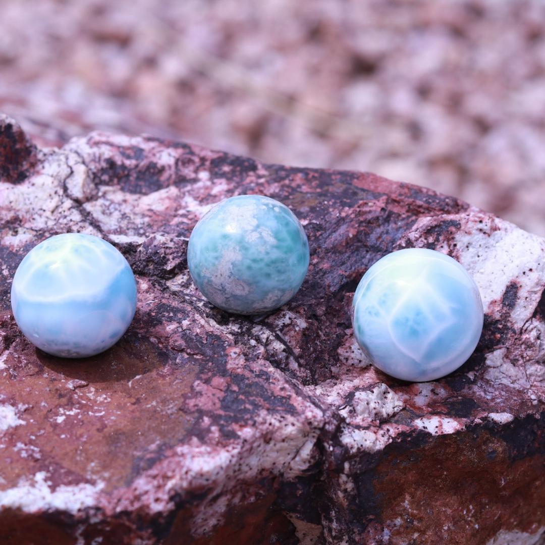 Larimar Orb Sphere Carvings 25 mm