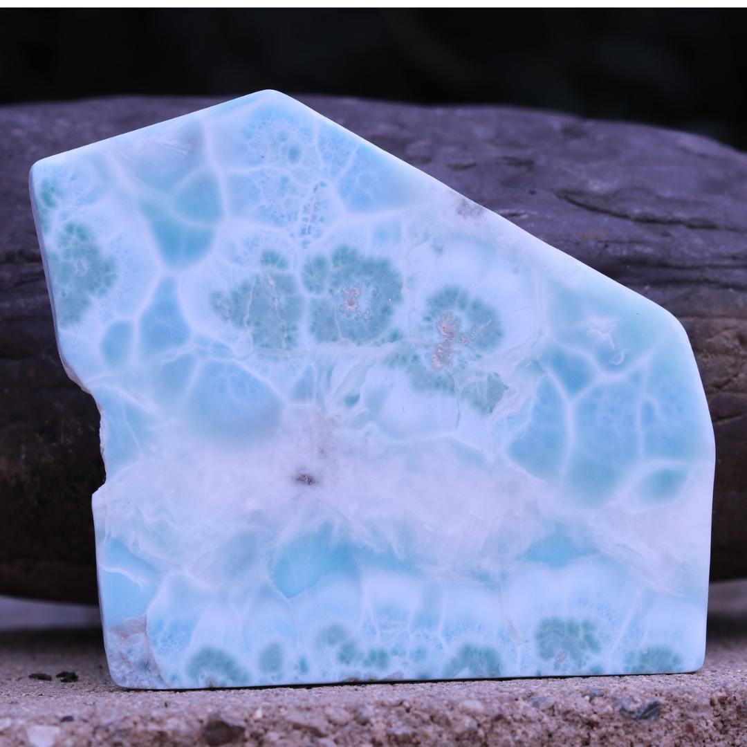 A Grade Larimar Carving for Display