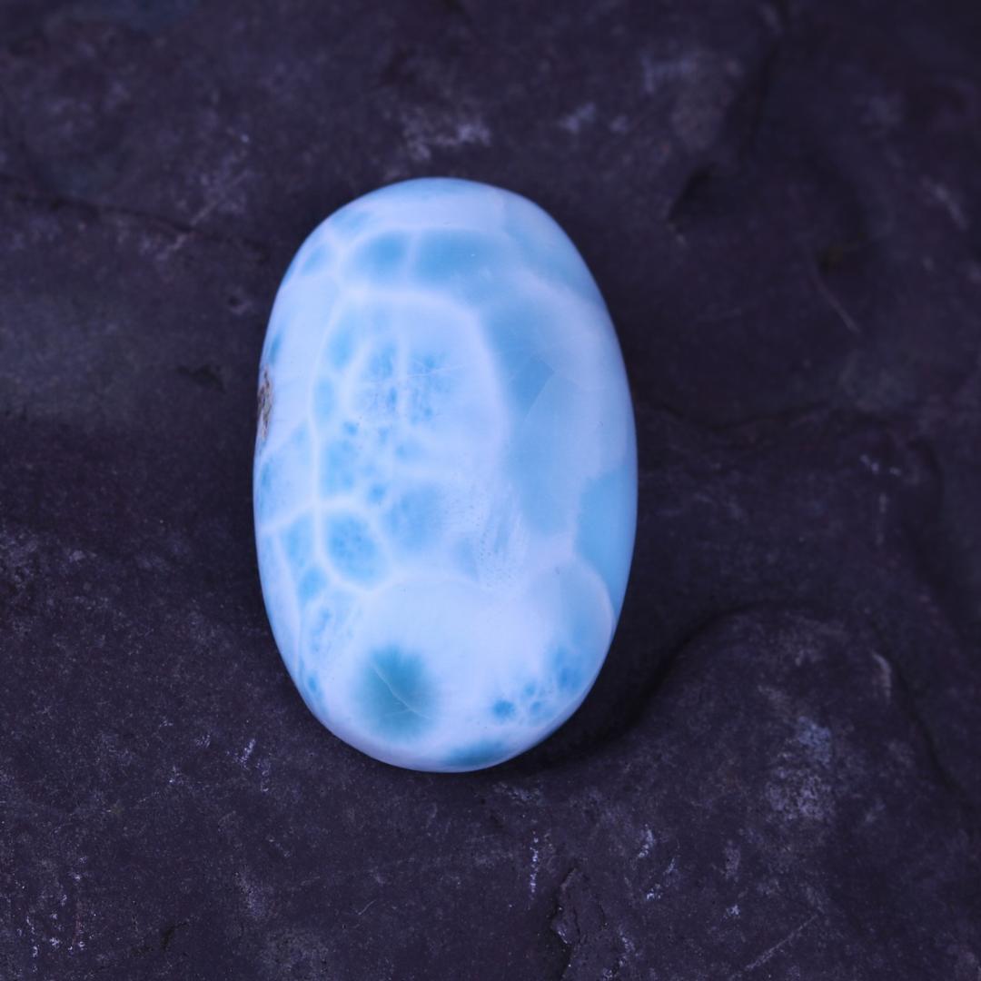 Gorgeous Blue Larimar Oval Cabochon Crystal