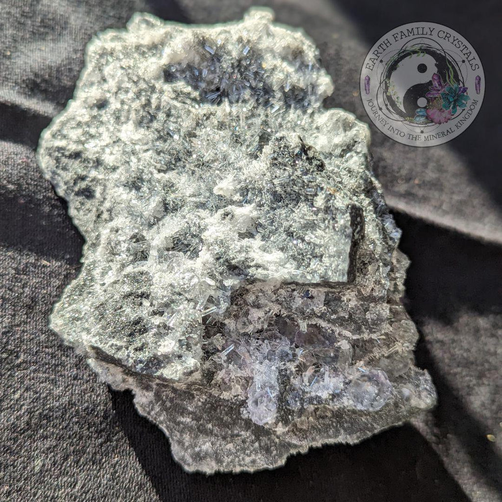 Green Fluorite over Micro Terminated Quartz ~ Fluorite on Needle Quartz~ High Vibrational  ~ Dazzling - Earth Family Crystals