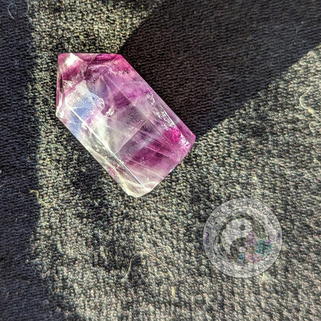 Rainbow Fluorite Polished Point Mini Tower Carving - Earth Family Crystals