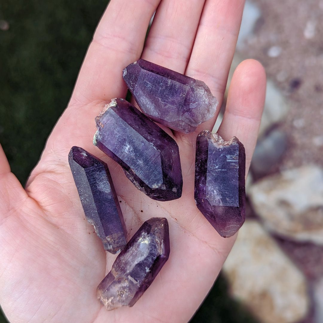 Tucson Exclusive! Rare Find Brandberg Amethyst Enhydro Crystal Points ~ Cosmic Energy that Awakens - Earth Family Crystals