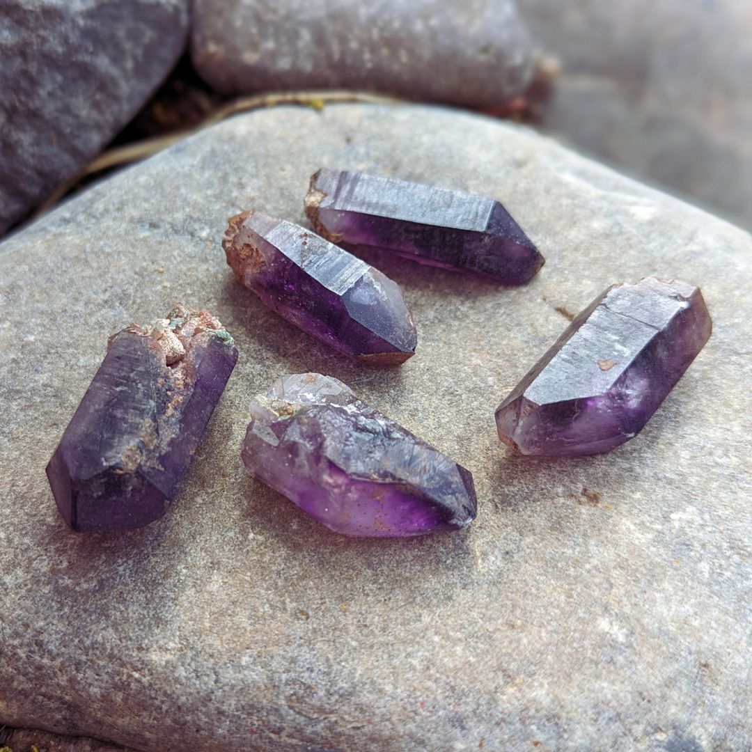 Tucson Exclusive! Rare Find Brandberg Amethyst Enhydro Crystal Points ~ Cosmic Energy that Awakens - Earth Family Crystals