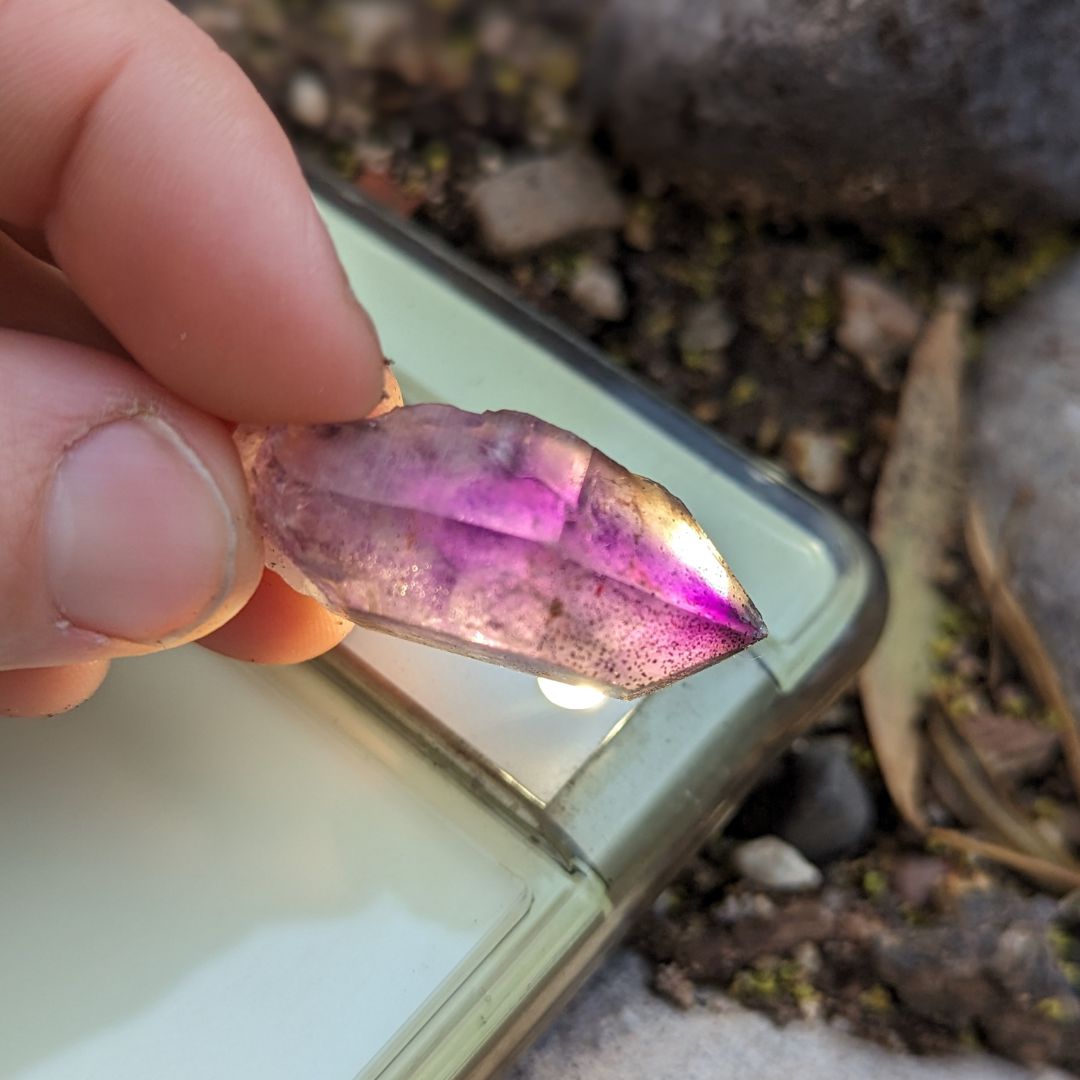 Tucson Exclusive! Rare Find Brandberg Amethyst Enhydro Crystal Points ~ Cosmic Energy that Awakens - Earth Family Crystals