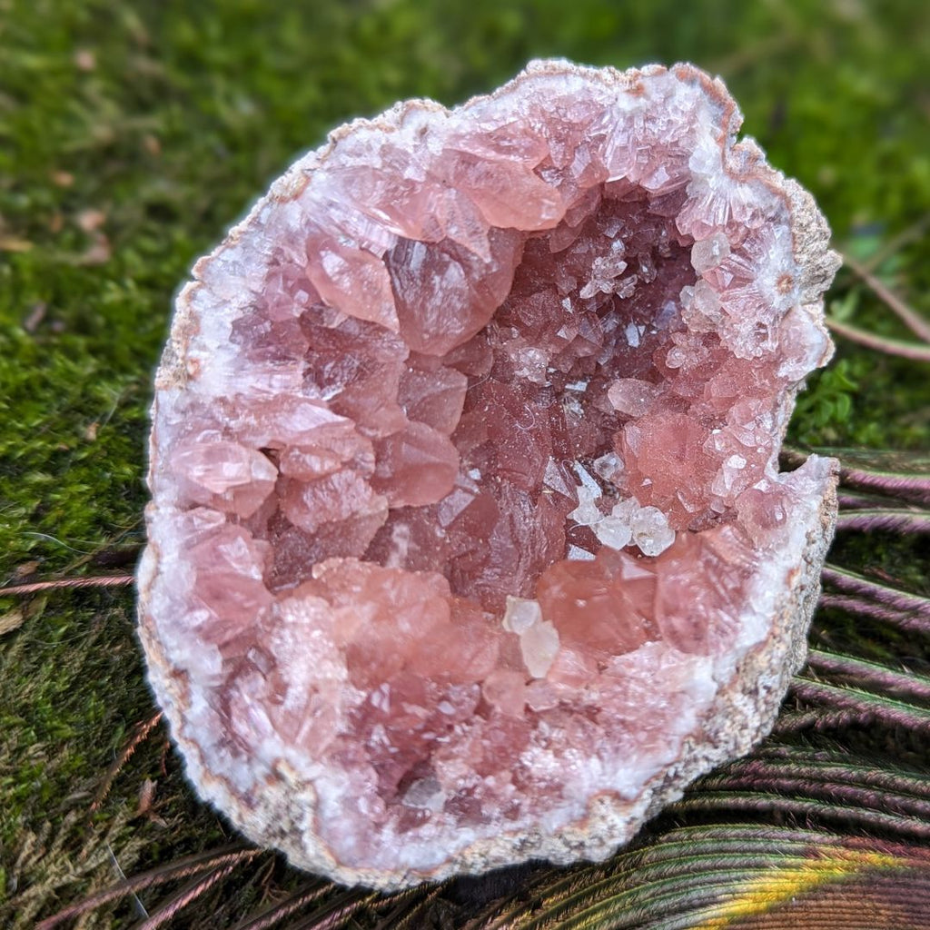 Pink Amethyst Geode from Patagonia ~ Radiant Dark Pink Crystal Geode - Earth Family Crystals