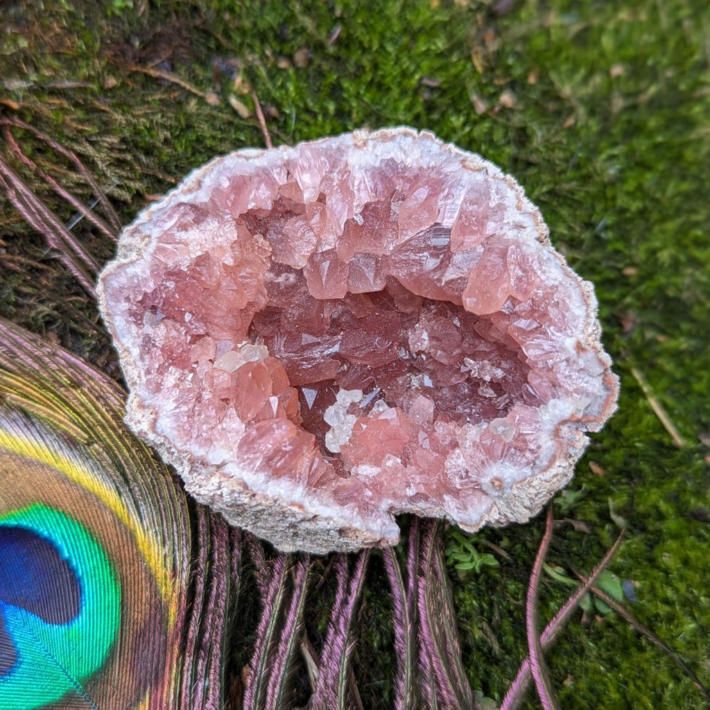 Pink Amethyst Geode from Patagonia ~ Radiant Dark Pink Crystal Geode - Earth Family Crystals