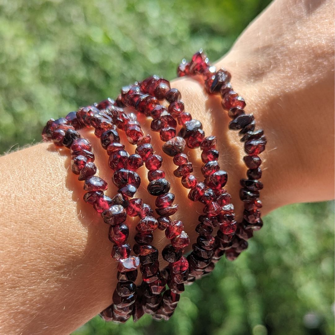Root Chakra Red Garnet Bracelet ~ Powerful Grounding Vibes and Sacral Chakra Healing - Earth Family Crystals