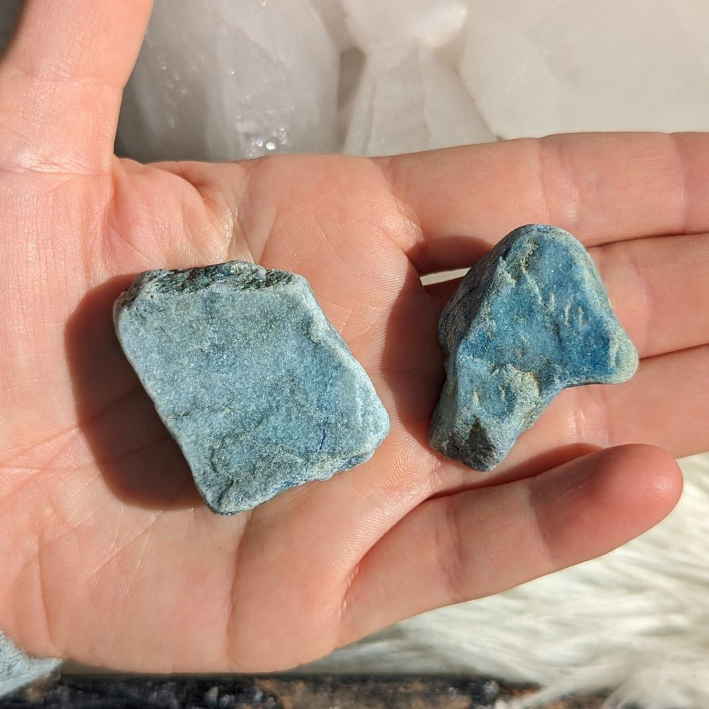 Tucson Unboxing! Small, Luminescent Blue Scheelite Stones~  Massive Aura Cleansing Effect ~ Small  Raw Pieces - Earth Family Crystals