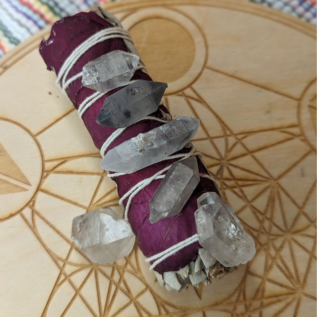 One Small Tibetan Quartz Double Terminated Crystals for Massive Aura Cleansing and Balancing Effect