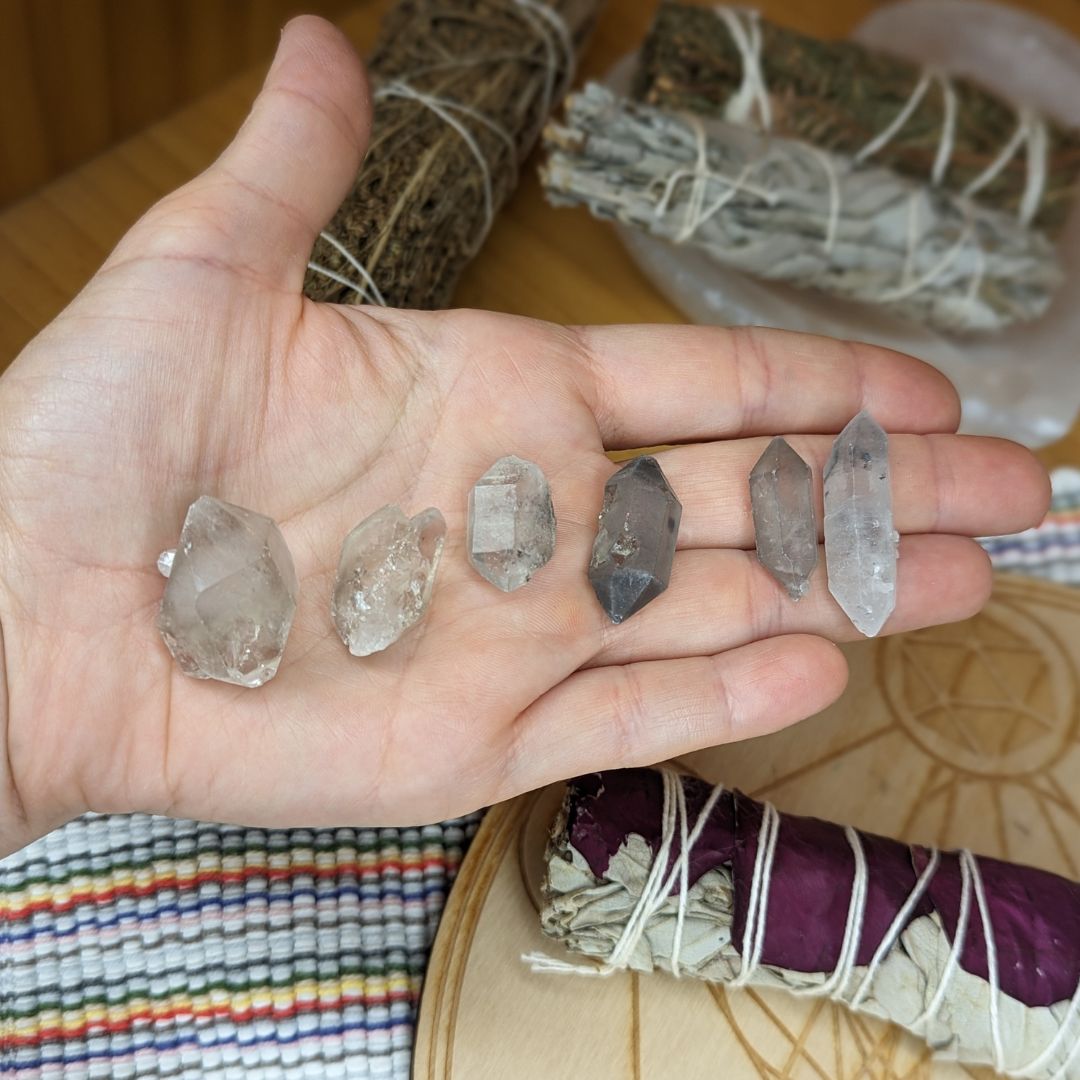 One Small Tibetan Quartz Double Terminated Crystals for Massive Aura Cleansing and Balancing Effect