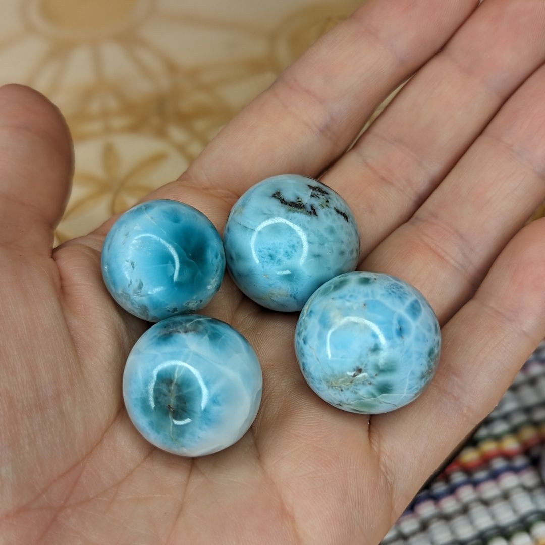 A+ Quality Larimar Spheres from the Dominican Republic~ Soothing Sea Vibrations~ Three Sizes