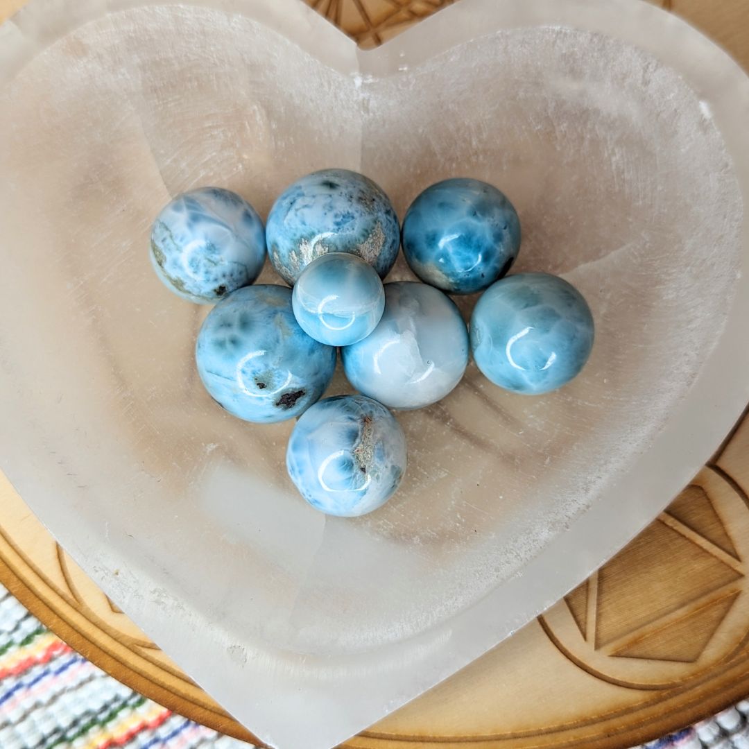 A+ Quality Larimar Spheres from the Dominican Republic~ Soothing Sea Vibrations~ Three Sizes