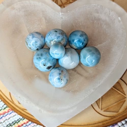 Larimar Spheres Carvings from the Dominican Republic
