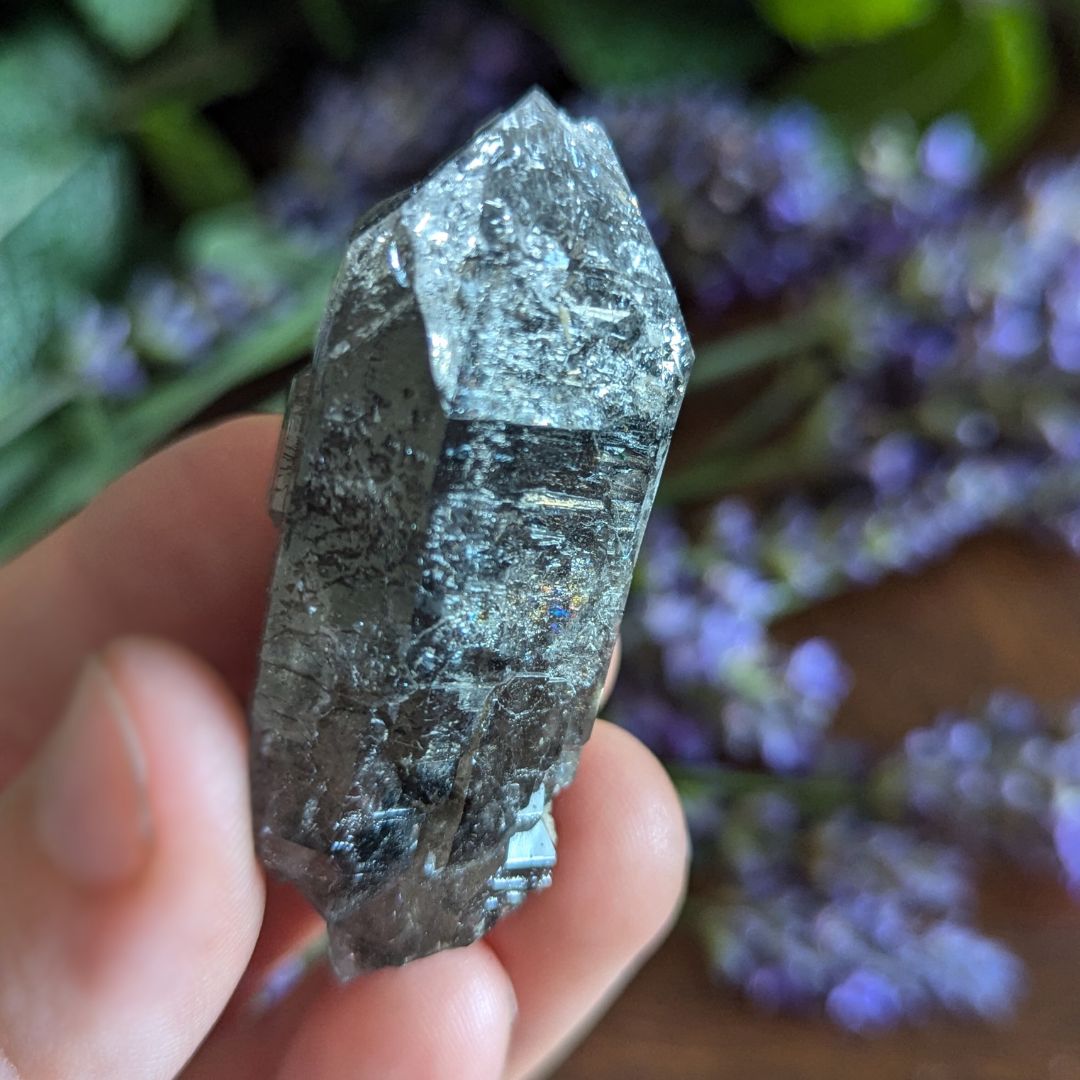 Double Terminated Genuine Herkimer Diamond Quartz with Smoky Phantoms  - Ethically Sourced from New York, Purchased Mine Direct