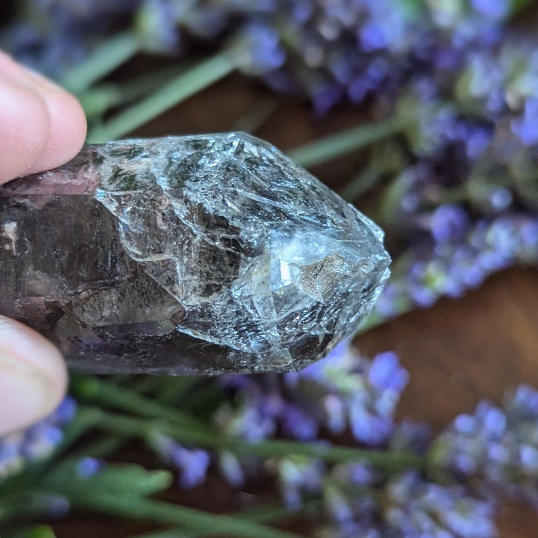 Double Terminated Genuine Herkimer Diamond Quartz with Smoky Phantoms  - Ethically Sourced from New York, Purchased Mine Direct