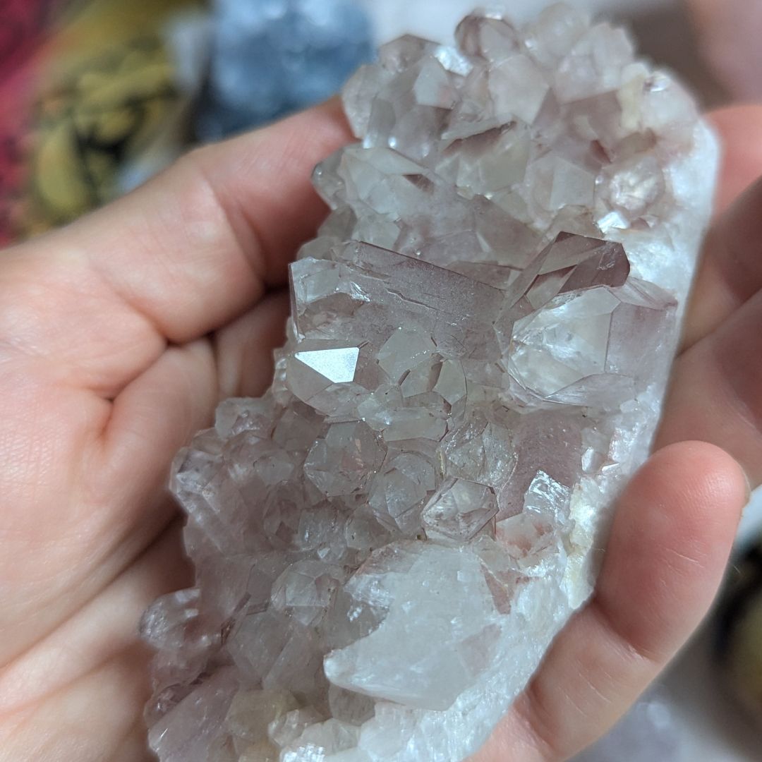 Rare High Quality Authentic Red Lithium Quartz Cluster from Brazil