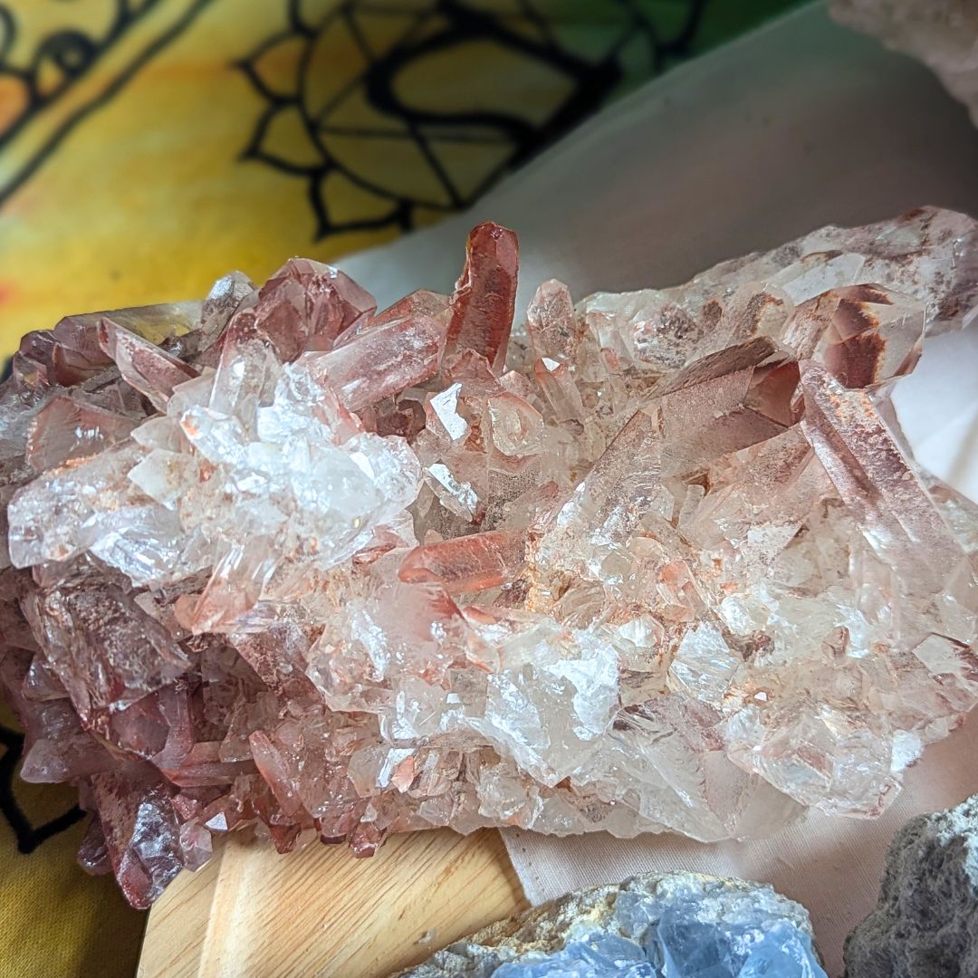 Large Luxury, Rare High Quality Authentic Red Lithium Quartz Cluster from Brazil~ 1.3 KG