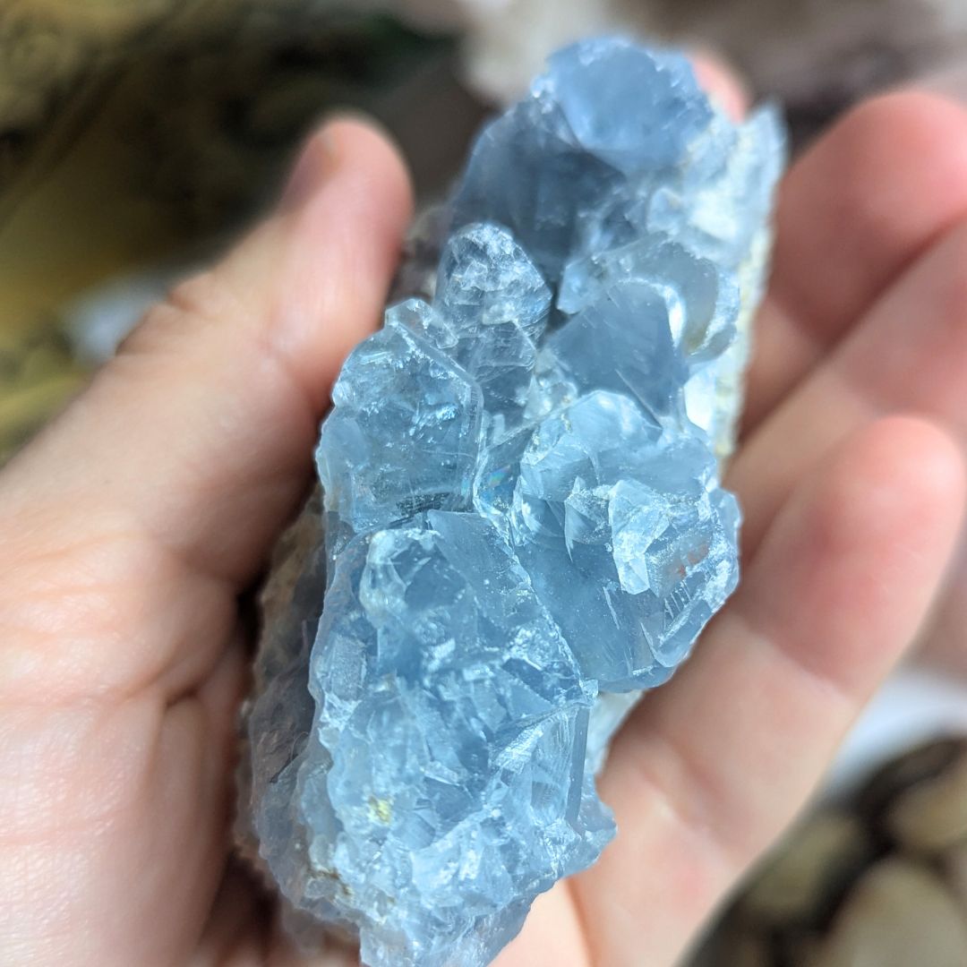 Authentic Blue Celestite Cluster from Madagascar